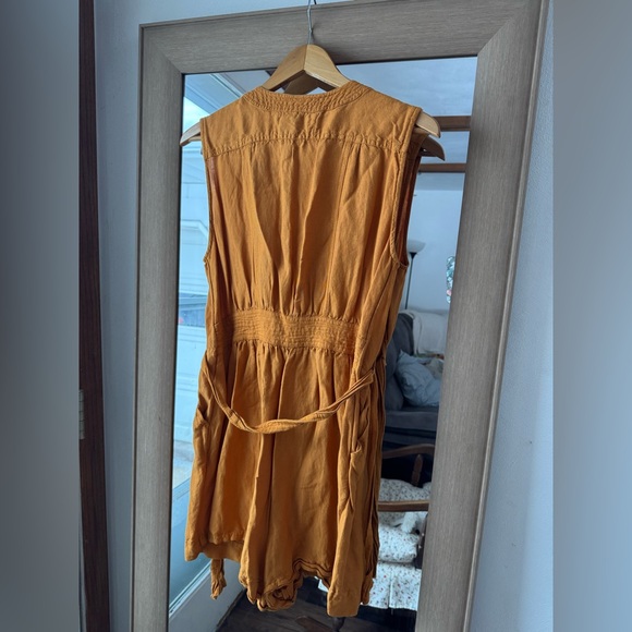 Maeve by Anthropologie Luana linen-blend sleeveless Wrap Romper Large - Picture 2 of 6